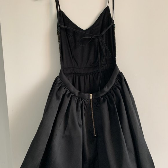 Black Sparkly Backless Mini Dress - Picture 2 of 3